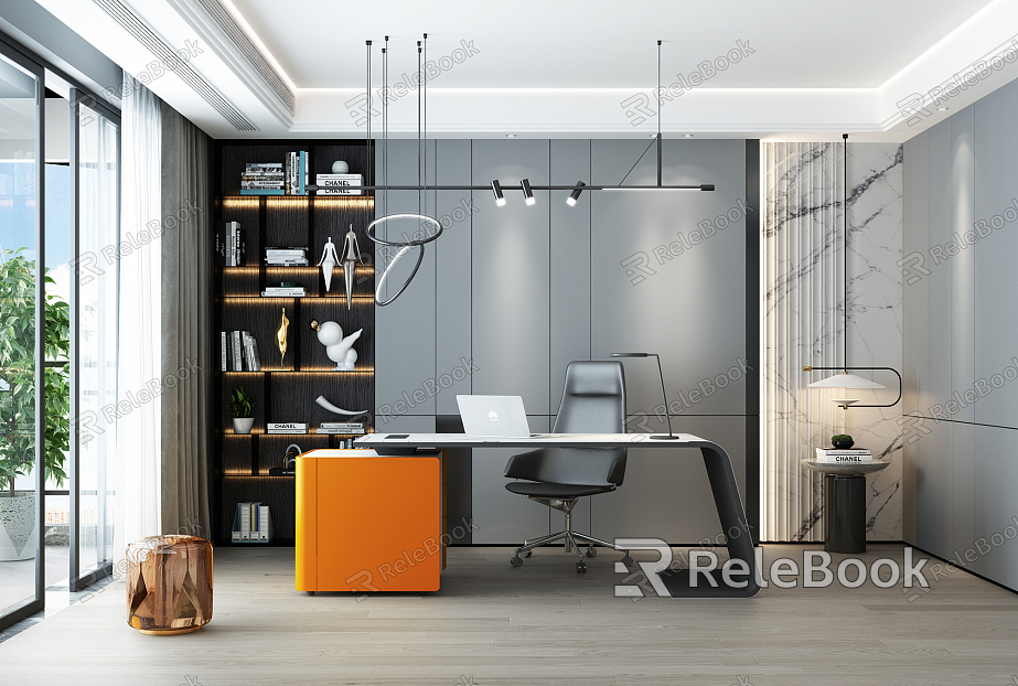 Modern office study manager room model