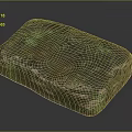 Natural Green And Dark Stone Block With Rough Surface And Organic Texture