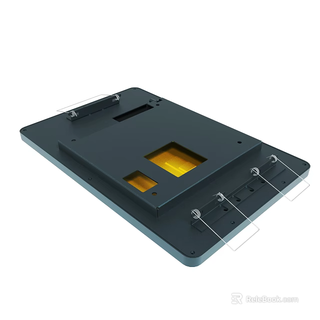 Black Electronic Device Panel With Yellow Section And Transparent Components 3d model