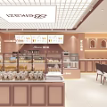 Elegant Modern Beikazi Milk Tea Shop Storefront With Pastry Display And Drinks Showcase