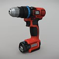 Black Decker Cordless Power Drill Red And Black Battery Powered Handheld Tool 3d model