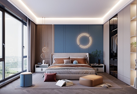 Light Luxury Master Bedroom 3d model