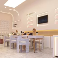 Elegant Beauty Salon Interior Featuring Product Display Shelves Marble Counter TV And Modern Lighting