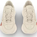 Cream Colored Gucci Sneakers With Red And Green Web Stripe And Chunky Sole