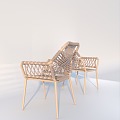 Outdoor Chair Armchair Garden Chair Cast Aluminum Chair Plastic Chair Table and Chair Combination Outdoor Furniture Garden Chair 3d model