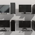Desktop Computer Display With Multiple Monitors Towers Keyboards And Mice 3d model
