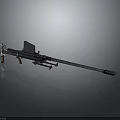 Modern Sniper Rifle With Long Barrel Scope And Metal Components Design