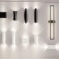 Modern Wall Lamps With Various Shapes Black White Colors And Metal Accents