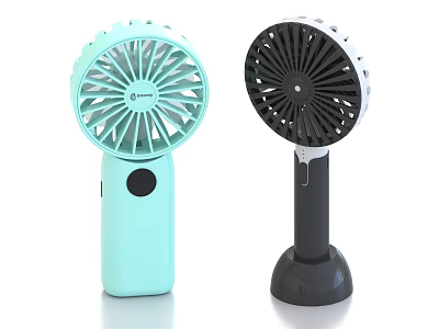 Portable Handheld Fans for Daily Cooling Light Blue and Black Design 3d model