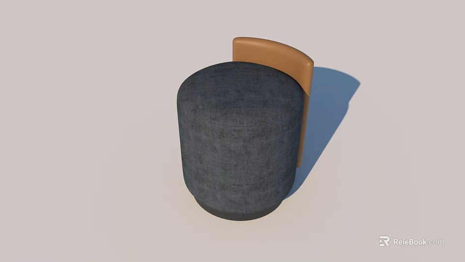 Modern Gray Single Chair With Round Shape And Orange Backrest Design 3d model