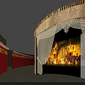 Egyptian Themed Cultural Center With Pharaoh Statue Ancient Columns And Grand Entrance