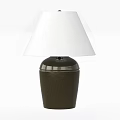 Modern Ceramic Table Lamp With White Lampshade And Dark Brown Base 3d model