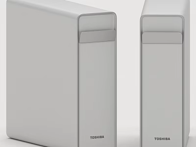Two White Toshiba Kitchen Appliances With Sleek Modern Design For Home Use 3d model
