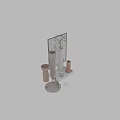 Modern Decorative Ornament Set With Various Vases Plant Branches And Artwork
