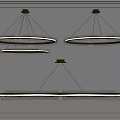 Modern Circular Chandeliers With Metal Frame And Glass Design Hanging On Gray Background