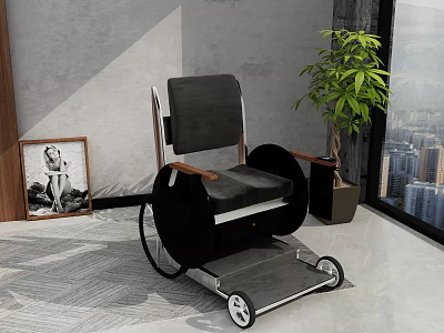 Medical Wheelchair With Ergonomic Design Comfortable Seat And Large Wheels For Indoor Mobility 3d model