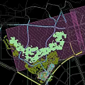 Comprehensive Aerial Planning of Residential Community with Riverfront Roads Green Spaces and Buildings