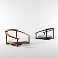 Modern Design Stools With Curved Armrests And Round Seats In Wood And Black