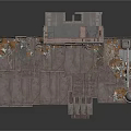 Industrial Metal Platform With Metal Plates Railing Pipes And Tower Structure