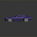 Purple Vintage Muscle Car With Sleek Body Design Bronze Wheels And Black Roof