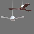 Modern Air Conditioner Fan With Wooden Blades And Metal Base Design