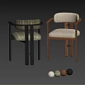 Modern Solid Wood Frame Fabric Upholstered Arm Dining Chair With Multiple Custom Color Options