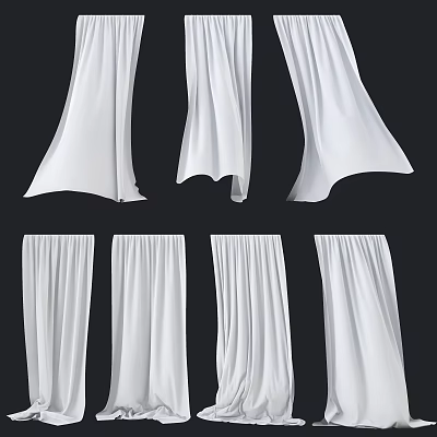 Curtain Gauze Curtain 3d model Curtain Gauze Curtain 3d model