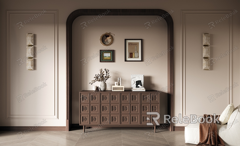 French Middle Style Entrance Cabinet Middle Style Entrance Cabinet Decorative Cabinet Side Cabinet model