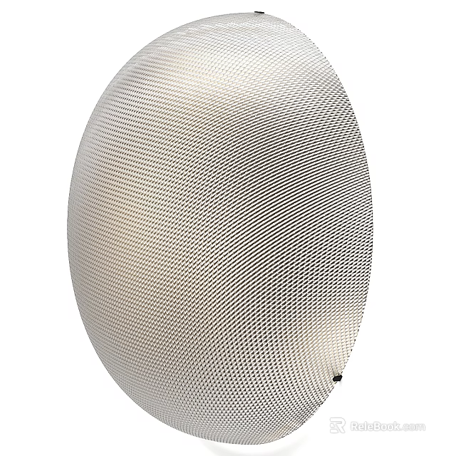 Stylish Silver Oval Wall Light with Intricate Mesh Texture Contemporary Design 3d model 