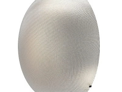 Stylish Silver Oval Wall Light with Intricate Mesh Texture Contemporary Design 3d model