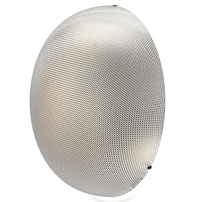 Stylish Silver Oval Wall Light with Intricate Mesh Texture Contemporary Design 3d model