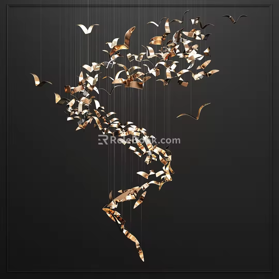 Modern chandelier metal chandelier combination 3d model