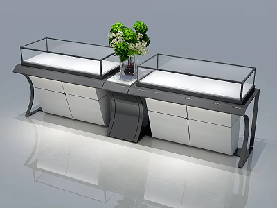 Modern Jewelry Store Interior With Glass Display Cases And Elegant Counters 3d model