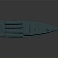 Detailed Blue Rigid Inflatable Boat 3D Model With Black Tubes
