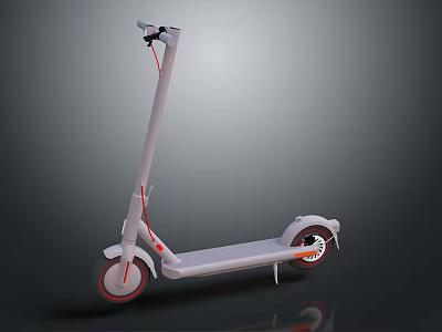 Modern Lightweight Electric Bicycle With White Frame And Red Wheels Design 3d model