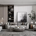 Modern sofa coffee table combination 3d model