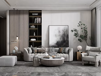 Modern sofa coffee table combination 3d model