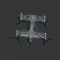 Multi Rotor Military Helicopter With Blue Green Finish And Details