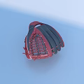 Baseball Glove Red And Gray Modern Design With Mesh Pattern And Stitching Structure 3d model