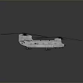Detailed White Helicopter Model With Twin Black Rotors And Smooth Design