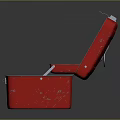 Practical Red Metal Toolbox with Open Compartments Distressed Texture for Daily Use 3d model