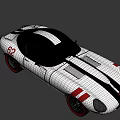 Silver Vintage Sports Car With Black Stripes Sleek Body Round Headlights And Black Roof