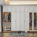 Modern White Wardrobe With Glass Doors Drawers And Hanging Storage Space