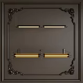 Elegant Double Row Pendant Lights With Warm Yellow Glow And Ornate Decorative Frame