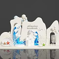3D Paper Art Photo Check-in Spot With Ocean Waves Starfish Shells And Celebration Lettering