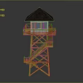 Tower defense sentry tower air defense watchtower observatory tower loft 3d model