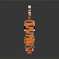 Pixel Art Tiger With Orange Black Stripes And 3D Shiny Surface