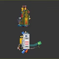 Colorful Pixel Style Train Models Collection With Various Designs And Bright Colors