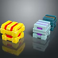 Stylish Stackable Clothing Storage Boxes in Yellow Light Blue and Navy Designs