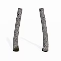 Curved Stone Wood Tree Trunks With Textured Surface On White Background 3d model